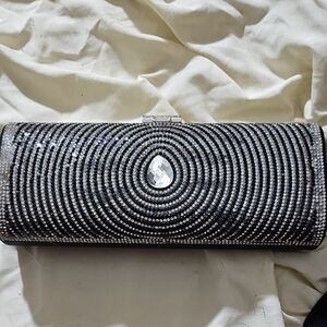 Elegant Black and Silver Clutch